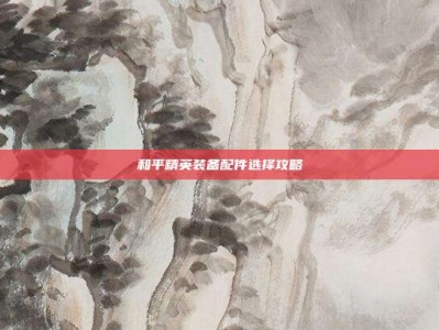 和平精英装备配件选择攻略