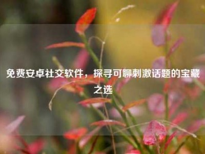 免费安卓社交软件，探寻可聊刺激话题的宝藏之选