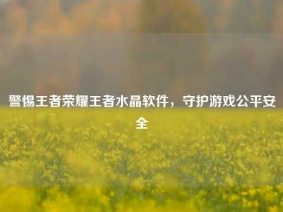 警惕王者荣耀王者水晶软件，守护游戏公平安全