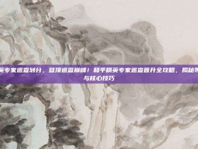 和平精英专家巡查划分，登顶巡查巅峰！和平精英专家巡查晋升全攻略，揭秘等级划分与核心技巧