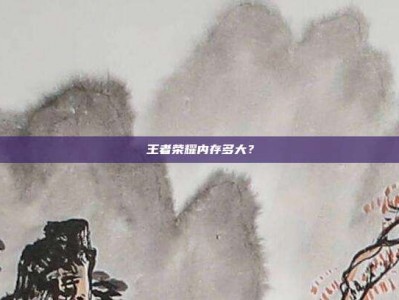 王者荣耀内存多大？