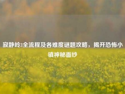 寂静岭3全流程及各难度谜题攻略，揭开恐怖小镇神秘面纱