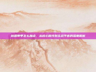 桃园带甲怎么加点，从核心属性到实战平衡的深度解析