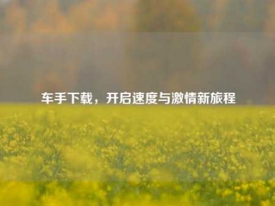 车手下载，开启速度与激情新旅程