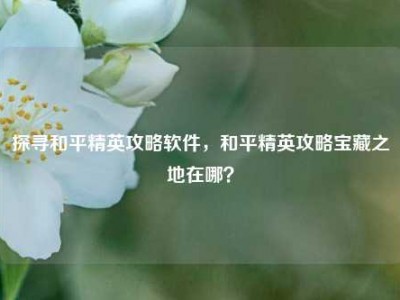 探寻和平精英攻略软件，和平精英攻略宝藏之地在哪？