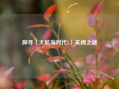 探寻〈大航海时代5〉关闭之谜