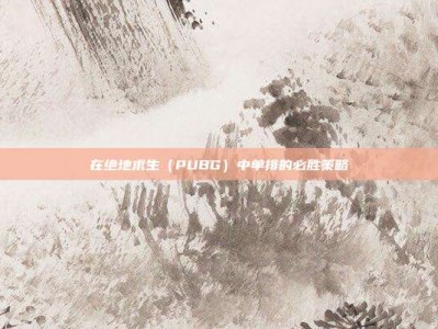 在绝地求生（PUBG）中单排的必胜策略