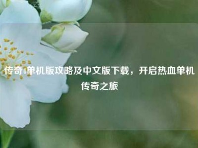传奇4单机版攻略及中文版下载，开启热血单机传奇之旅