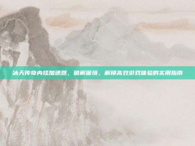 冰天传奇内挂加速器，破解困境，解锁高效游戏体验的实用指南