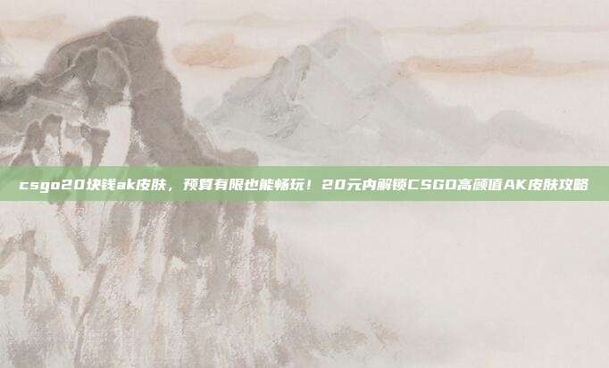 csgo20块钱ak皮肤,预算有限也能畅玩!20元内解锁CSGO高颜值AK皮肤攻略