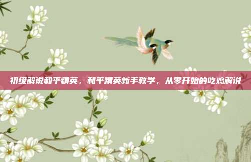 初级解说和平精英，和平精英新手教学，从零开始的吃鸡解说