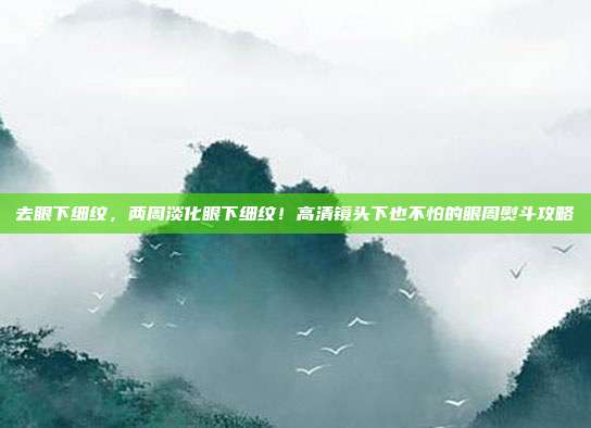 去眼下细纹，两周淡化眼下细纹！高清镜头下也不怕的眼周熨斗攻略