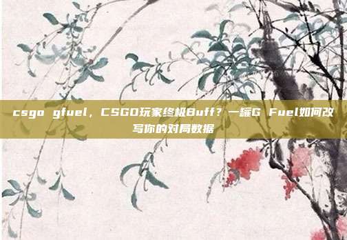 csgo gfuel,CSGO玩家终极Buff?一罐G Fuel如何改写你的对局数据