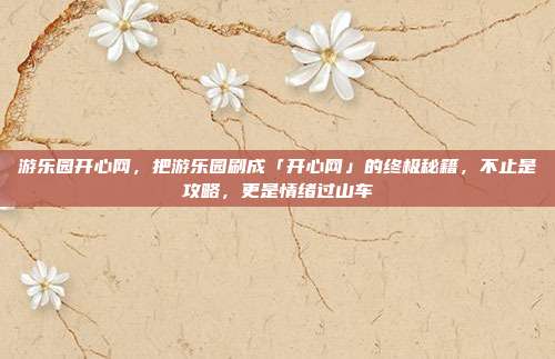 游乐园开心网,把游乐园刷成「开心网」的终极秘籍,不止是攻略,更是情绪过山车