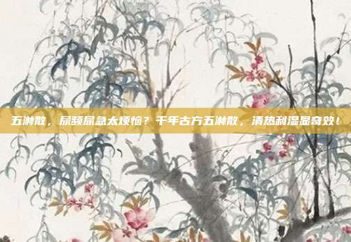 五淋散，尿频尿急太烦恼？千年古方五淋散，清热利湿显奇效！