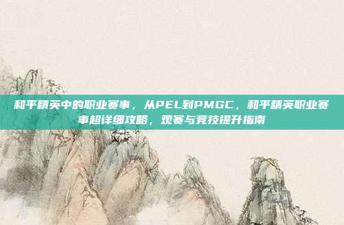 和平精英中的职业赛事,从PEL到PMGC,和平精英职业赛事超详细攻略,观赛与竞技提升指南