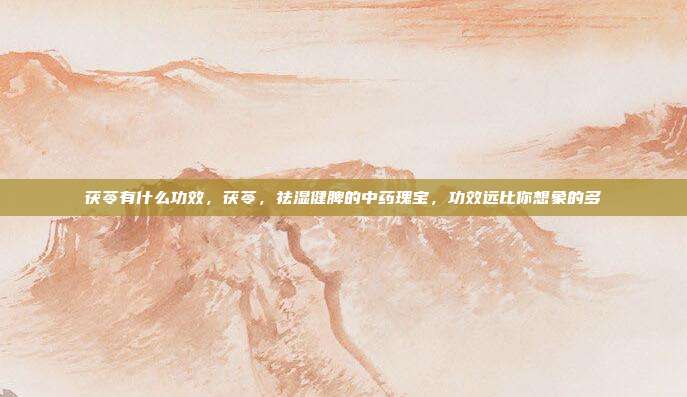 茯苓有什么功效，茯苓，祛湿健脾的中药瑰宝，功效远比你想象的多