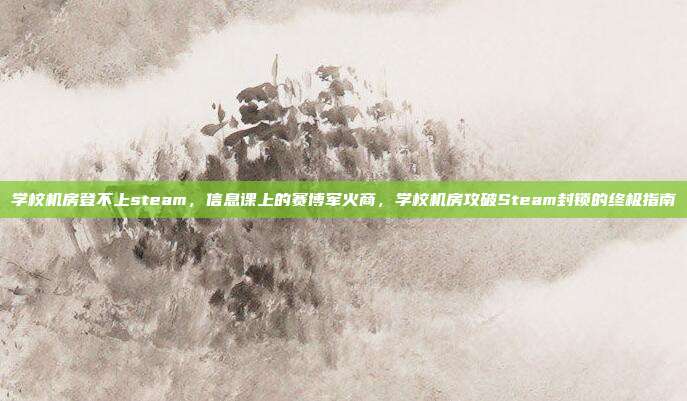 学校机房登不上steam,信息课上的赛博军火商,学校机房攻破Steam封锁的终极指南