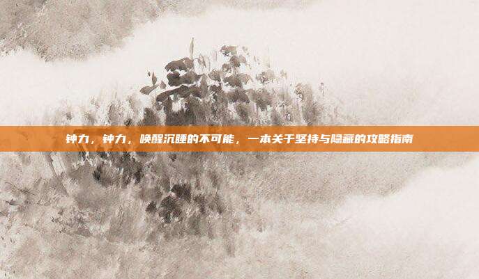 钟力,钟力,唤醒沉睡的不可能,一本关于坚持与隐藏的攻略指南