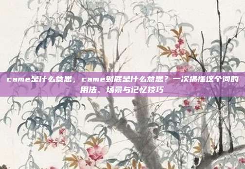 came是什么意思,came到底是什么意思?一次搞懂这个词的用法、场景与记忆技巧