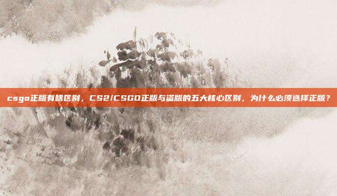 csgo正版有啥区别,CS2/CSGO正版与盗版的五大核心区别,为什么必须选择正版?