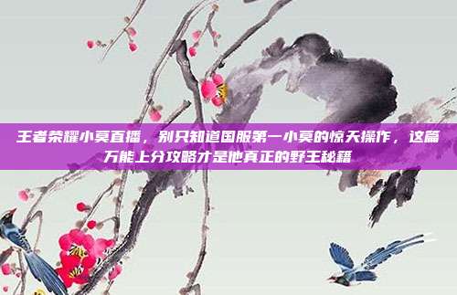 王者荣耀小莫直播,别只知道国服第一小莫的惊天操作,这篇万能上分攻略才是他真正的野王秘籍
