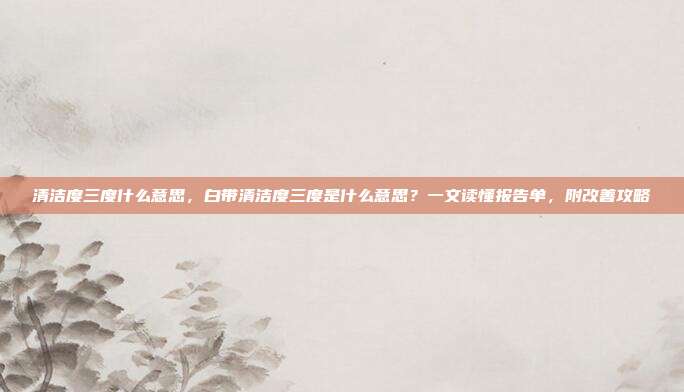清洁度三度什么意思,白带清洁度三度是什么意思?一文读懂报告单,附改善攻略