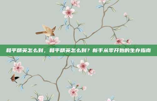 和平精英怎么到,和平精英怎么到?新手从零开始的生存指南