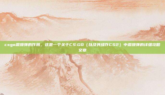 csgo震爆弹的作用,这是一个关于CS:GO(以及其续作CS2)中震爆弹的详细攻略文章