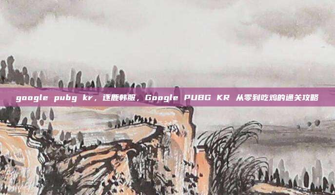 google pubg kr,逐鹿韩服,Google PUBG KR 从零到吃鸡的通关攻略