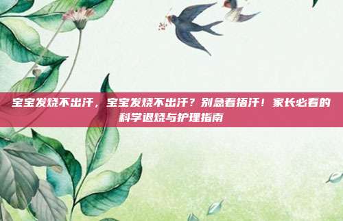 宝宝发烧不出汗，宝宝发烧不出汗？别急着捂汗！家长必看的科学退烧与护理指南