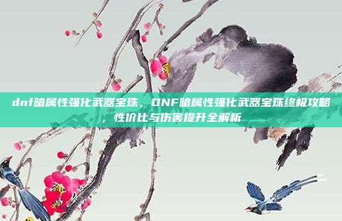 dnf暗属性强化武器宝珠,DNF暗属性强化武器宝珠终极攻略,性价比与伤害提升全解析