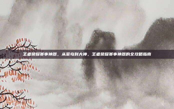 王者荣耀赛事神器，从菜鸟到大神，王者荣耀赛事神器的全攻略指南