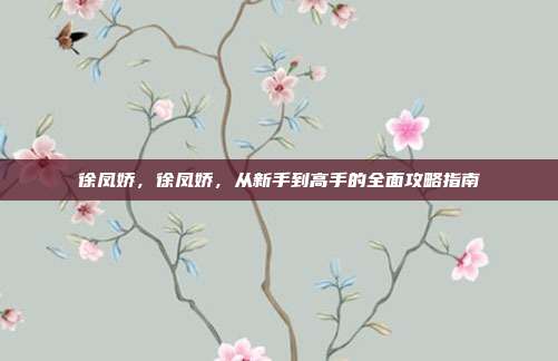 徐凤娇,徐凤娇,从新手到高手的全面攻略指南
