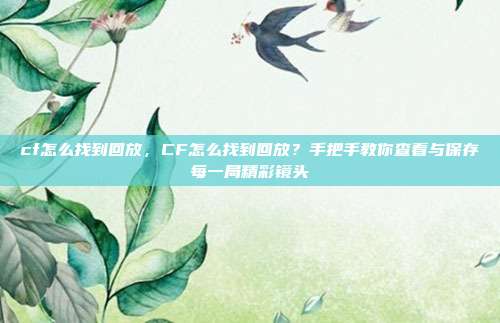 cf怎么找到回放,CF怎么找到回放?手把手教你查看与保存每一局精彩镜头