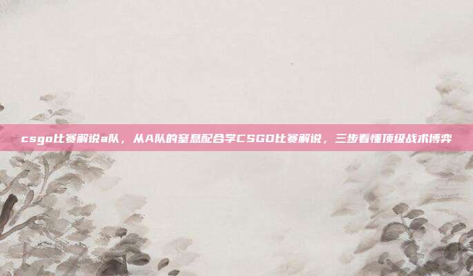 csgo比赛解说a队,从A队的窒息配合学CSGO比赛解说,三步看懂顶级战术博弈