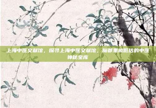 上海中医文献馆，探寻上海中医文献馆，魔都里被低估的中医神秘宝库