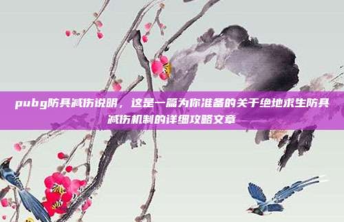 pubg防具减伤说明,这是一篇为你准备的关于绝地求生防具减伤机制的详细攻略文章