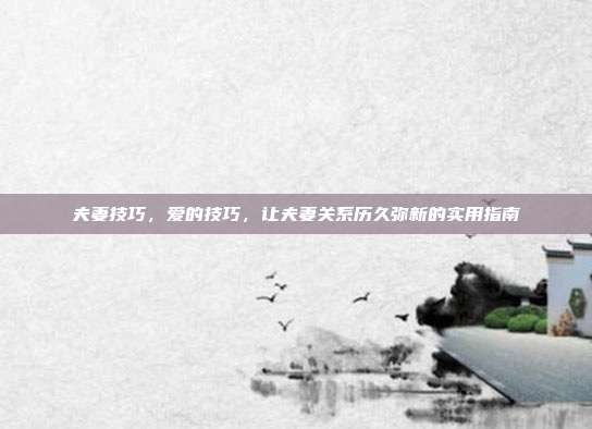 夫妻技巧，爱的技巧，让夫妻关系历久弥新的实用指南