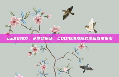 cod16爆发，从零到绝活，COD16爆发模式终极战术指南