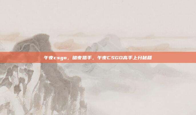 午夜csgo，暗夜猎手，午夜CSGO高手上分秘籍
