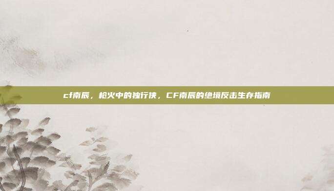 cf南辰，枪火中的独行侠，CF南辰的绝境反击生存指南