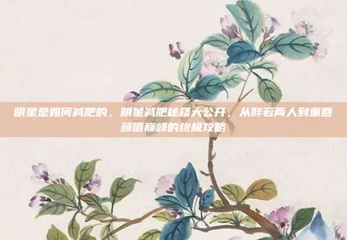 明星是如何减肥的,明星减肥秘籍大公开,从胖若两人到重回颜值巅峰的终极攻略