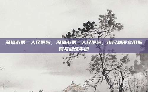 深圳市第二人民医院,深圳市第二人民医院,市民就医实用指南与避坑手册