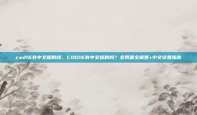 cod16有中文版的吗,COD16有中文版的吗?全网最全解答+中文设置指南