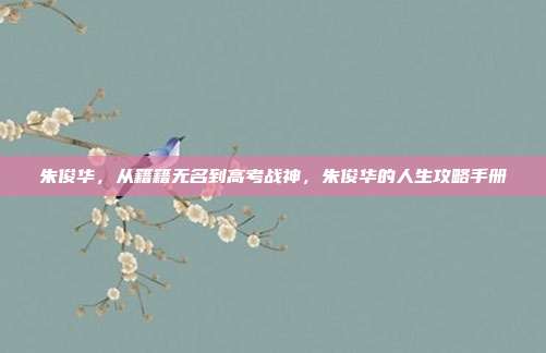 朱俊华，从籍籍无名到高考战神，朱俊华的人生攻略手册