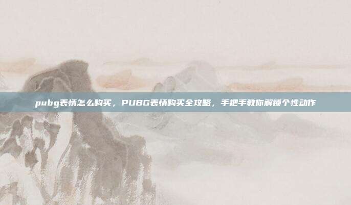 pubg表情怎么购买，PUBG表情购买全攻略，手把手教你解锁个性动作