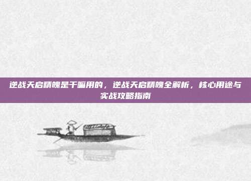逆战天启精魄是干嘛用的，逆战天启精魄全解析，核心用途与实战攻略指南