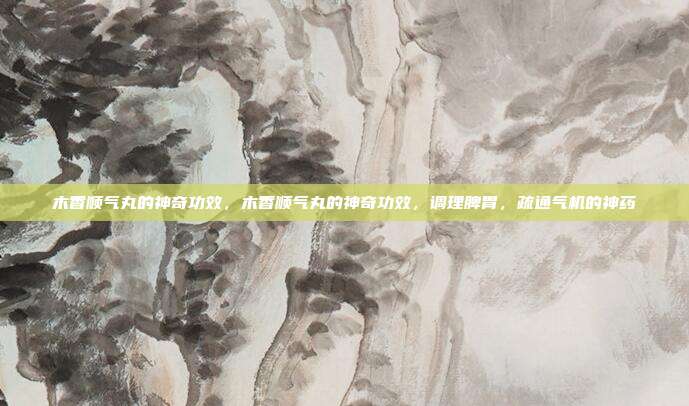 木香顺气丸的神奇功效，木香顺气丸的神奇功效，调理脾胃，疏通气机的神药