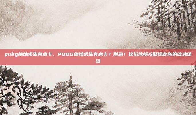 pubg绝地求生有点卡，PUBG绝地求生有点卡？别急！这份流畅攻略拯救你的吃鸡体验
